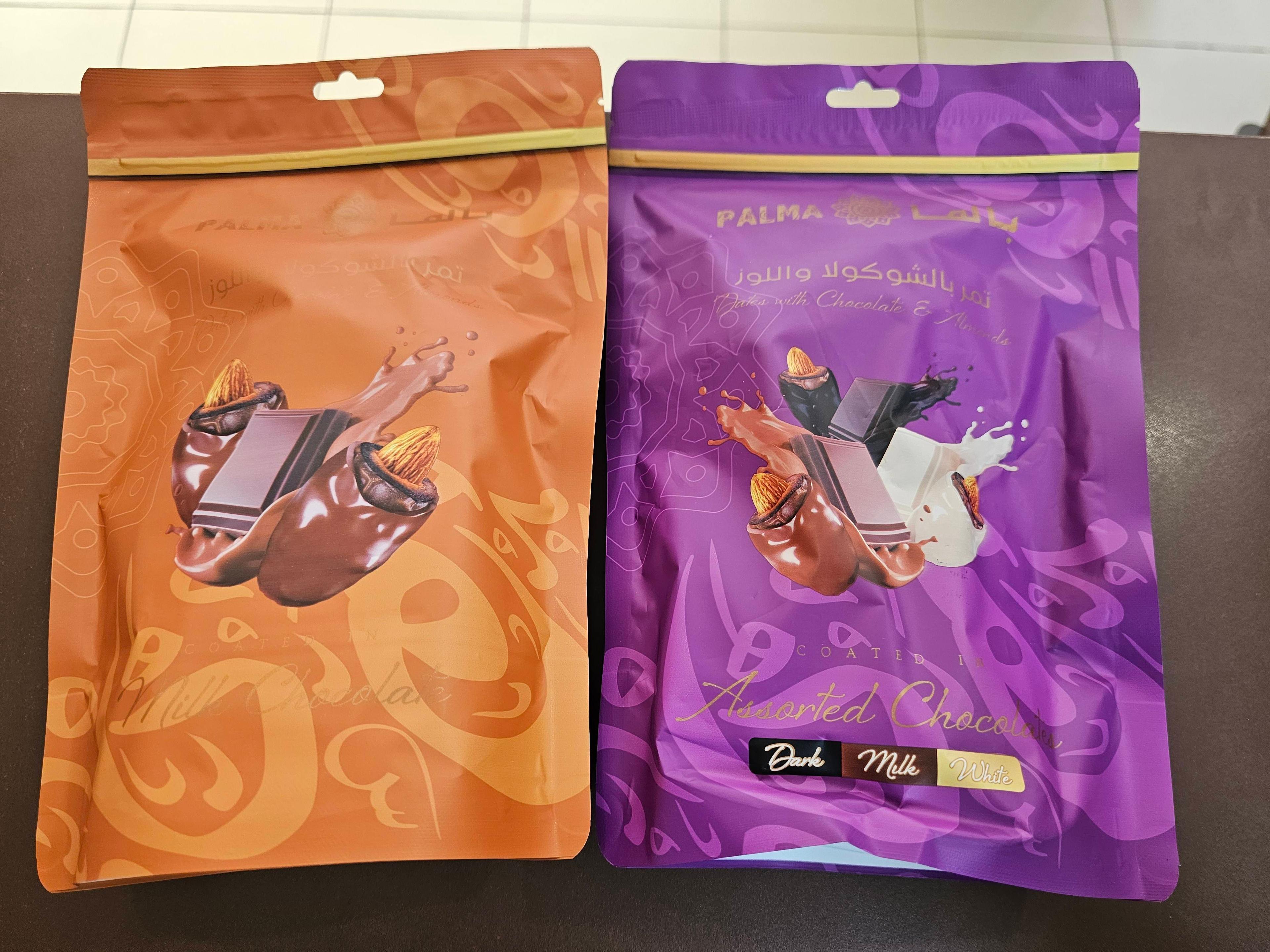 Palma almond / ассорти финики в шоколаде оранжевый и фиолетовый одинаковый ШК